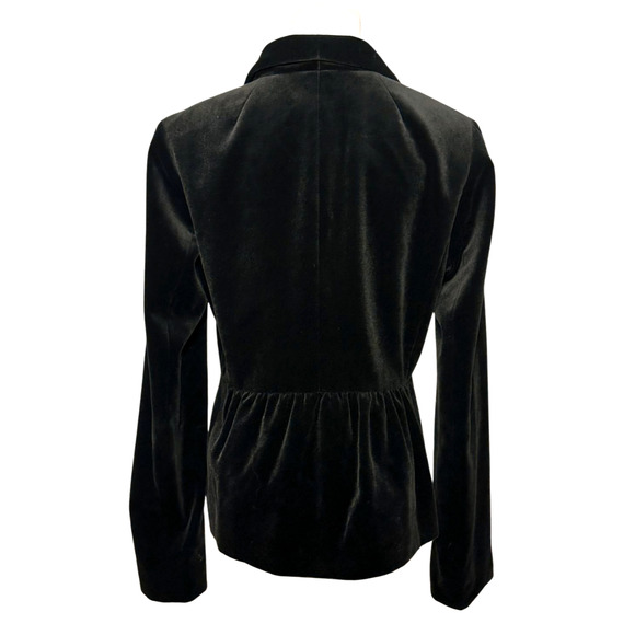 J Crew Women's Black Velvet Single Breasted 2 Button Peplum Blazer Size 8 Tall - Picture 5 of 10